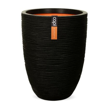 Vase elegant low Rib NL 34x46 black