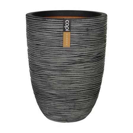 Vase elegant low Rib NL 34x46 anthr